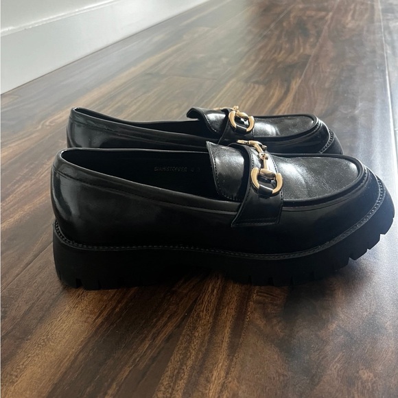 Black Chunky Loafers - Picture 2 of 3